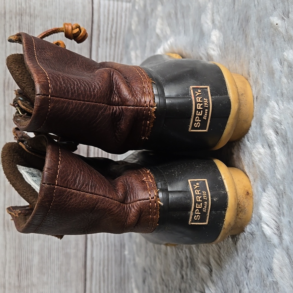 Sperry Brown Leather Duck Boots, Womens Size 8.5 - Picture 5 of 9
